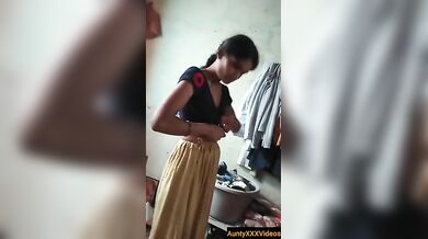 Village aunty boob pressing with devar