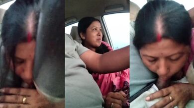 Offce aunty desi car blowjob video