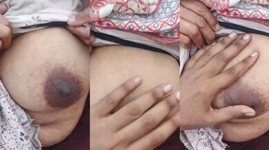 Pakistani aunty lets the boyfriend play with her tanker boobs